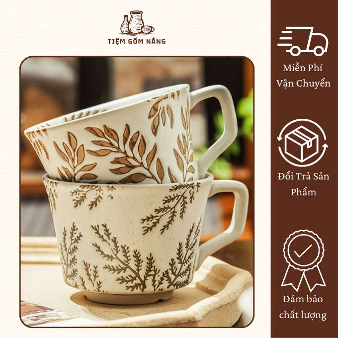 bộ đôi cốc cà phê phong cách Nhật Bản