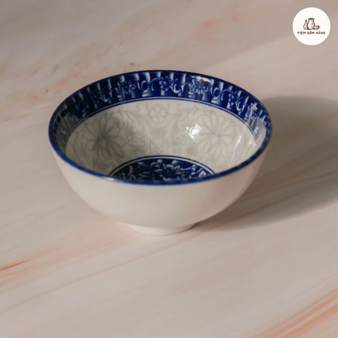 Bát gốm sứ hoa xanh lam đẹp
