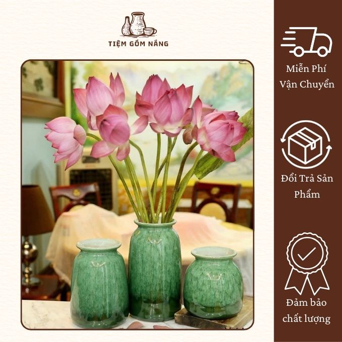 Bình gốm sứ xanh ngọc