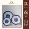 Đĩa sứ họa tiết hoa xanh lam
